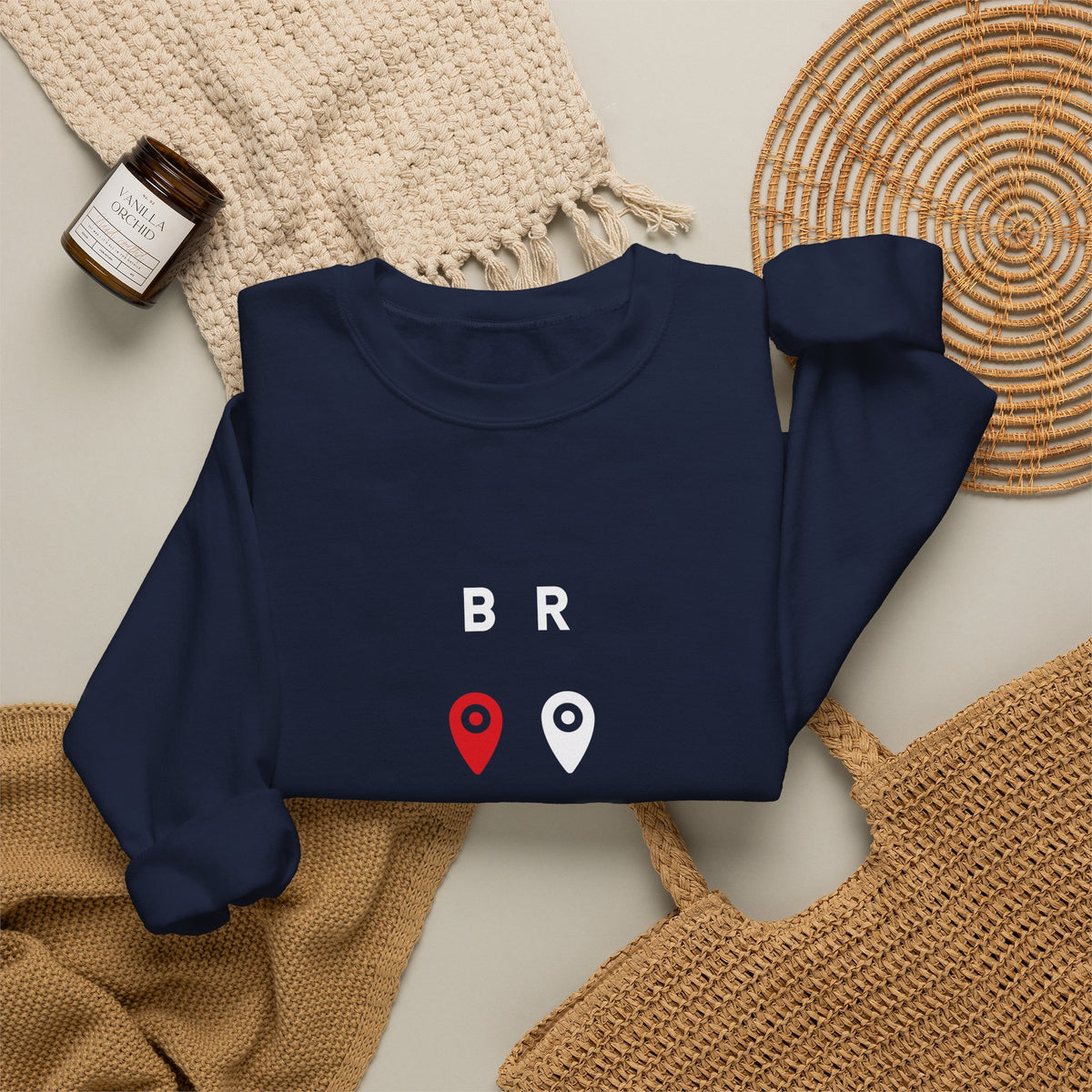 Luxe Crewneck Sweatshirt— Brooklyn with Pin Location