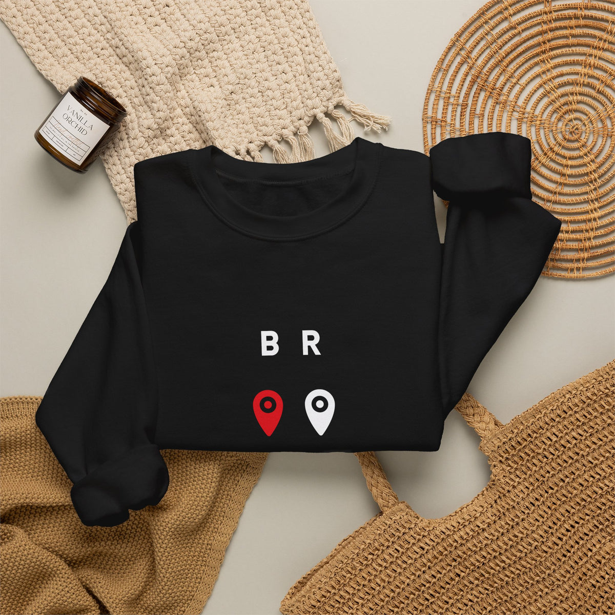 Luxe Crewneck Sweatshirt— Brooklyn with Pin Location