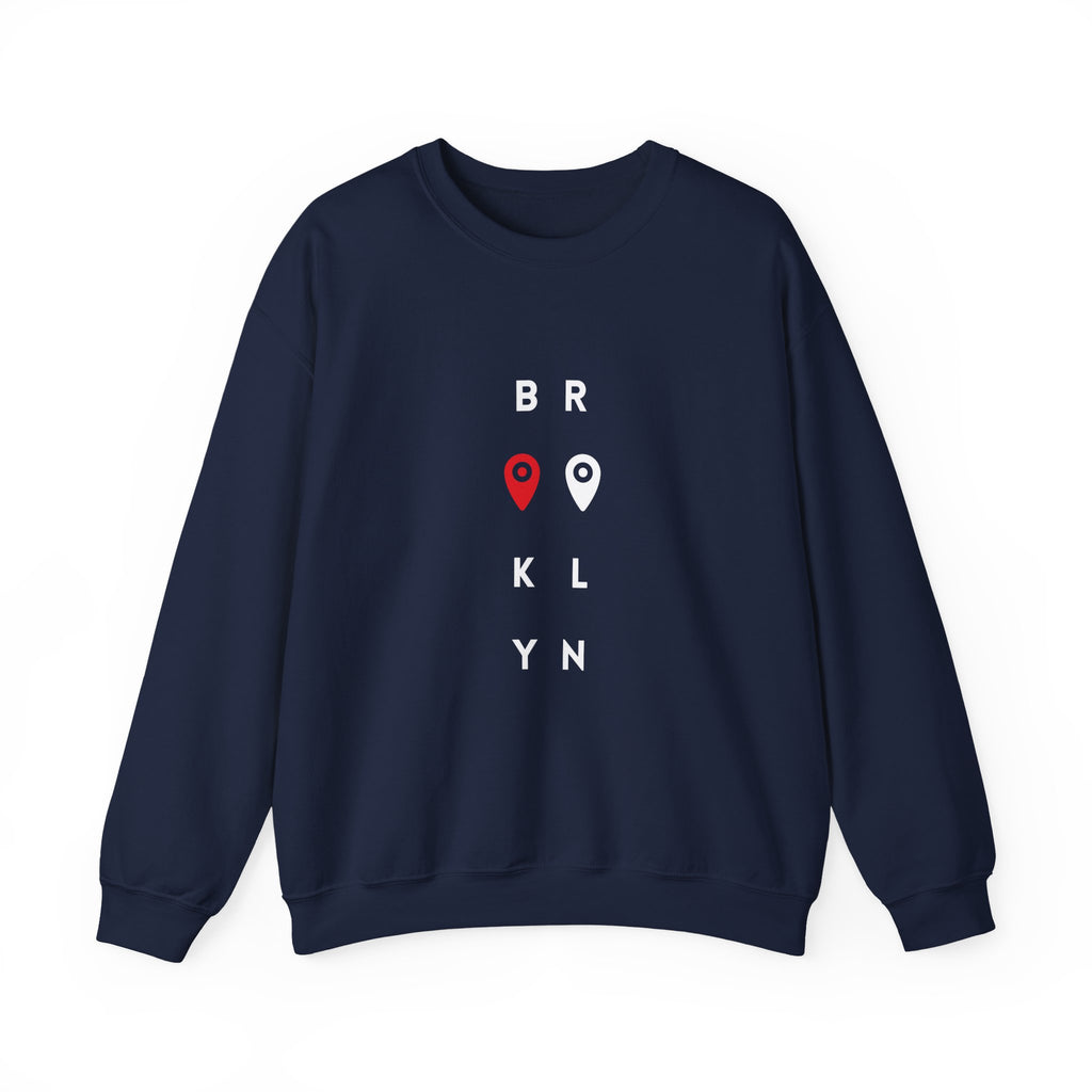 Luxe Crewneck Sweatshirt— Brooklyn with Pin Location