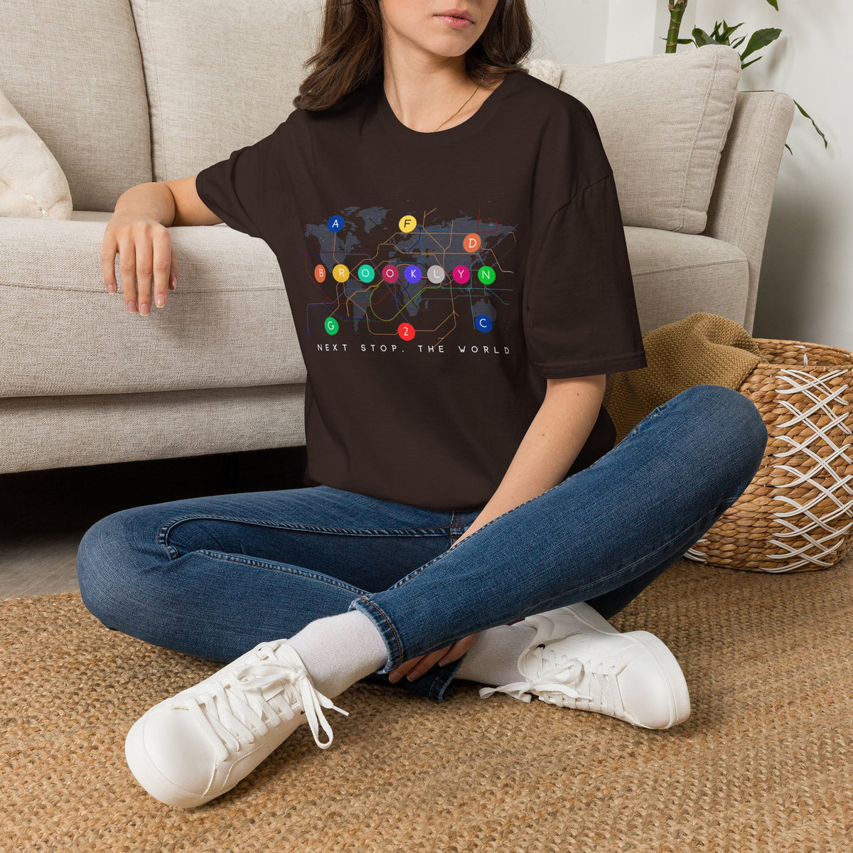 Luxe Graphic Tee  — NYC Train Map Next Stop The World.