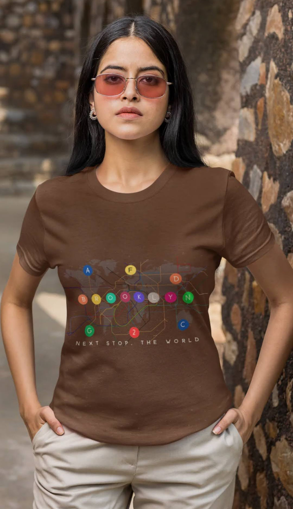 Luxe Graphic Tee  — NYC Train Map Next Stop The World.